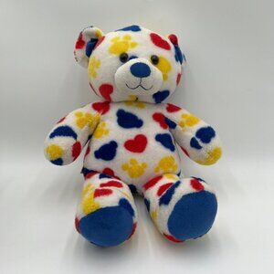 BAB 2011 White Bear with RED Hearts Yellow Paw Prints Blue Bear build a bear toy